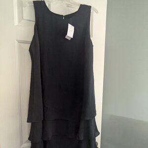 J Jill  Wearever Collection Sleeveless tiered flounce dress -  MP - Navy Blue